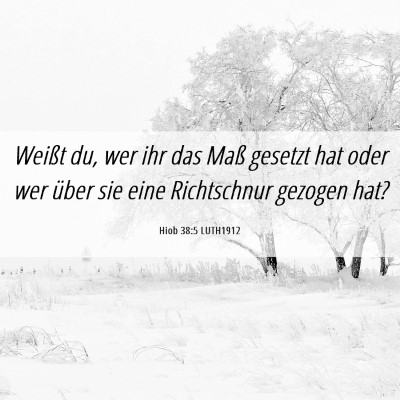 Picture 06 - Hiob 38:5 LUTH1912 - Weißt du, wer ihr das Maß gesetzt hat oder wer - Bible Verse Picture