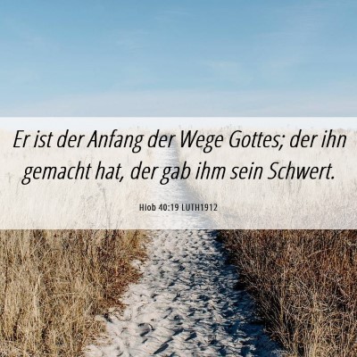 Picture 06 - Hiob 40:19 LUTH1912 - Er ist der Anfang der Wege Gottes; der ihn - Bible Verse Picture