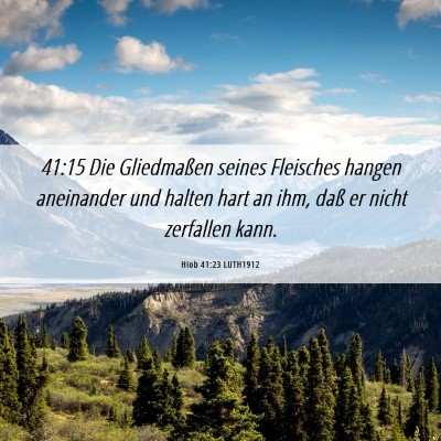 Picture 06 - Hiob 41:23 LUTH1912 - 41:15 Die Gliedmaßen seines Fleisches hangen - Bible Verse Picture