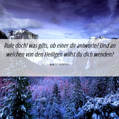 Picture 06 - Hiob 5:1 LUTH1912 - Rufe doch! was gilts, ob einer dir antworte? Und - Bible Verse Picture