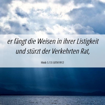 Picture 06 - Hiob 5:13 LUTH1912 - er fängt die Weisen in ihrer Listigkeit und - Bible Verse Picture