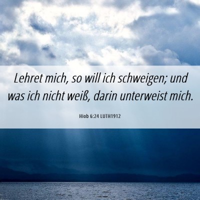 Picture 06 - Hiob 6:24 LUTH1912 - Lehret mich, so will ich schweigen; und was ich - Bible Verse Picture