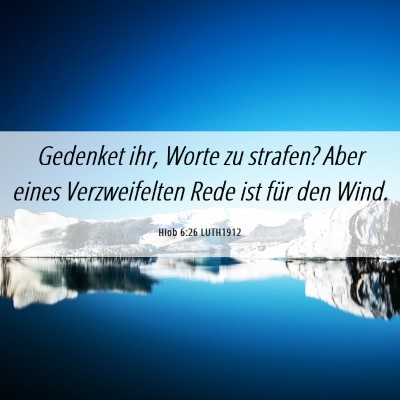 Picture 06 - Hiob 6:26 LUTH1912 - Gedenket ihr, Worte zu strafen? Aber eines - Bible Verse Picture
