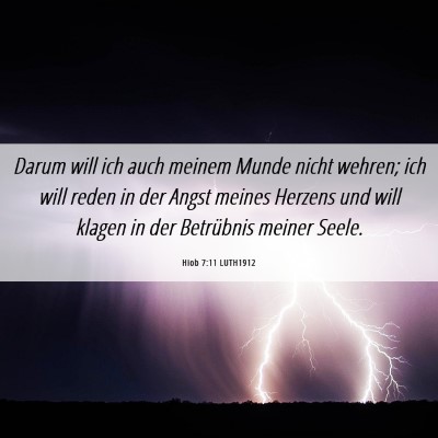 Picture 06 - Hiob 7:11 LUTH1912 - Darum will ich auch meinem Munde nicht wehren; - Bible Verse Picture