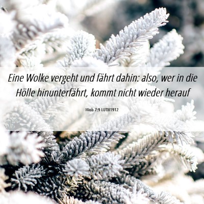 Picture 06 - Hiob 7:9 LUTH1912 - Eine Wolke vergeht und fährt dahin: also, wer in - Bible Verse Picture