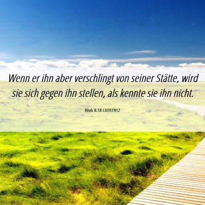Picture 06 - Hiob 8:18 LUTH1912 - Wenn er ihn aber verschlingt von seiner Stätte, - Bible Verse Picture