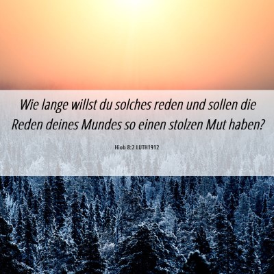 Picture 06 - Hiob 8:2 LUTH1912 - Wie lange willst du solches reden und sollen die - Bible Verse Picture