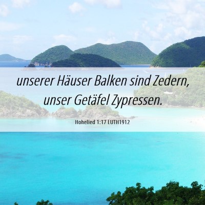 Picture 06 - Hohelied 1:17 LUTH1912 - unserer Häuser Balken sind Zedern, unser - Bible Verse Picture