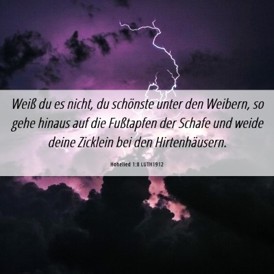 Picture 06 - Hohelied 1:8 LUTH1912 - Weiß du es nicht, du schönste unter den - Bible Verse Picture