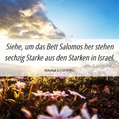 Picture 06 - Hohelied 3:7 LUTH1912 - Siehe, um das Bett Salomos her stehen sechzig - Bible Verse Picture