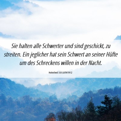 Picture 06 - Hohelied 3:8 LUTH1912 - Sie halten alle Schwerter und sind geschickt, zu - Bible Verse Picture