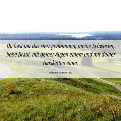 Picture 06 - Hohelied 4:9 LUTH1912 - Du hast mir das Herz genommen, meine Schwester, - Bible Verse Picture