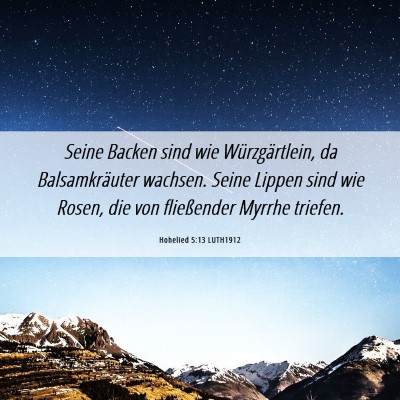 Picture 06 - Hohelied 5:13 LUTH1912 - Seine Backen sind wie Würzgärtlein, da - Bible Verse Picture