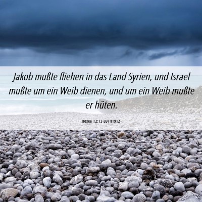 Picture 06 - Hosea 12:12 LUTH1912 - Jakob mußte fliehen in das Land Syrien, und - Bible Verse Picture