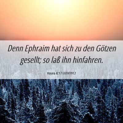 Picture 06 - Hosea 4:17 LUTH1912 - Denn Ephraim hat sich zu den Götzen gesellt; so - Bible Verse Picture