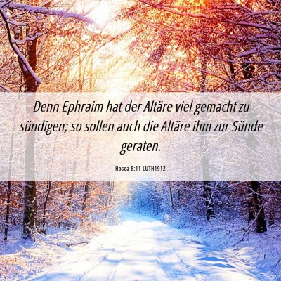 Picture 06 - Hosea 8:11 LUTH1912 - Denn Ephraim hat der Altäre viel gemacht zu - Bible Verse Picture
