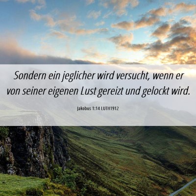Picture 06 - Jakobus 1:14 LUTH1912 - Sondern ein jeglicher wird versucht, wenn er von - Bible Verse Picture