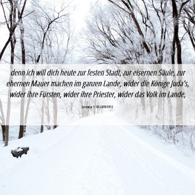 Picture 06 - Jeremia 1:18 LUTH1912 - denn ich will dich heute zur festen Stadt, zur - Bible Verse Picture
