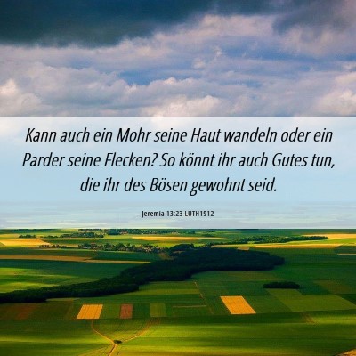 Picture 06 - Jeremia 13:23 LUTH1912 - Kann auch ein Mohr seine Haut wandeln oder ein - Bible Verse Picture