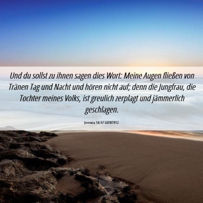 Picture 06 - Jeremia 14:17 LUTH1912 - Und du sollst zu ihnen sagen dies Wort: Meine - Bible Verse Picture