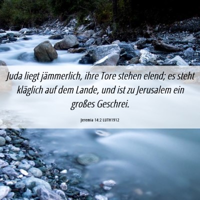 Picture 06 - Jeremia 14:2 LUTH1912 - Juda liegt jämmerlich, ihre Tore stehen elend; - Bible Verse Picture