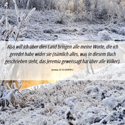 Picture 06 - Jeremia 25:13 LUTH1912 - Also will ich über dies Land bringen alle meine - Bible Verse Picture