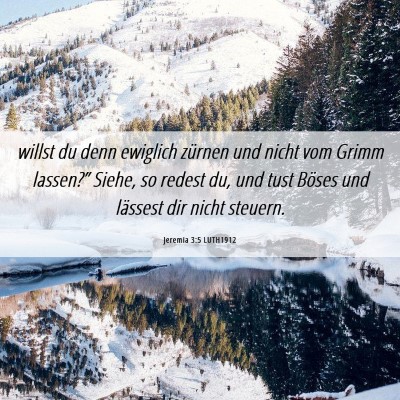Picture 06 - Jeremia 3:5 LUTH1912 - willst du denn ewiglich zürnen und nicht vom - Bible Verse Picture
