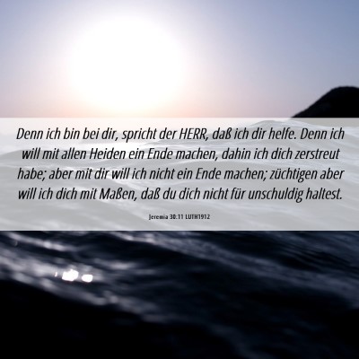 Picture 06 - Jeremia 30:11 LUTH1912 - Denn ich bin bei dir, spricht der HERR, daß ich - Bible Verse Picture