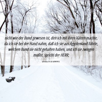 Picture 06 - Jeremia 31:32 LUTH1912 - nicht wie der Bund gewesen ist, den ich mit ihren - Bible Verse Picture