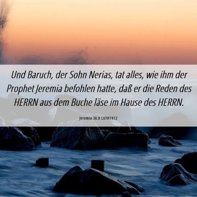Picture 06 - Jeremia 36:8 LUTH1912 - Und Baruch, der Sohn Nerias, tat alles, wie ihm - Bible Verse Picture