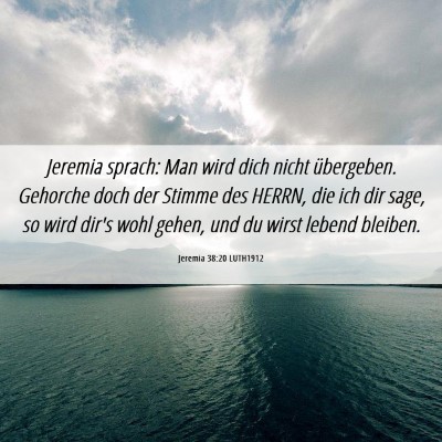 Picture 06 - Jeremia 38:20 LUTH1912 - Jeremia sprach: Man wird dich nicht übergeben. - Bible Verse Picture