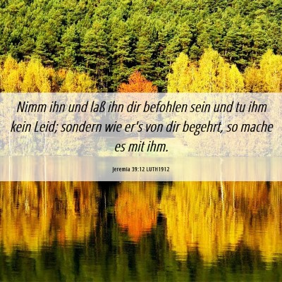 Picture 06 - Jeremia 39:12 LUTH1912 - Nimm ihn und laß ihn dir befohlen sein und tu - Bible Verse Picture