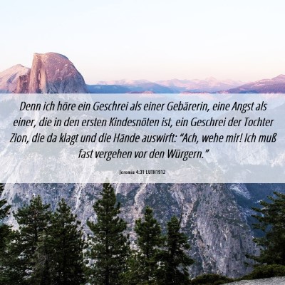 Picture 06 - Jeremia 4:31 LUTH1912 - Denn ich höre ein Geschrei als einer Gebärerin, - Bible Verse Picture