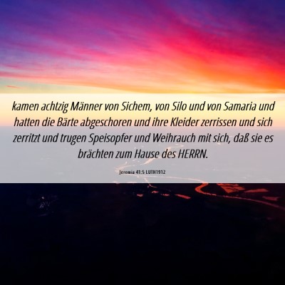 Picture 06 - Jeremia 41:5 LUTH1912 - kamen achtzig Männer von Sichem, von Silo und - Bible Verse Picture