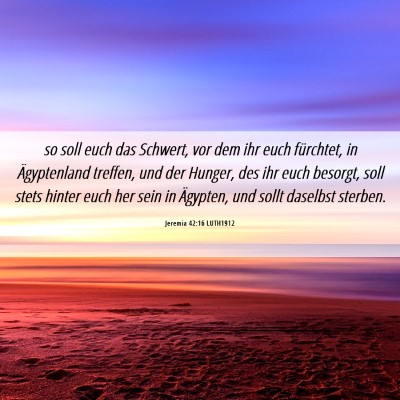 Picture 06 - Jeremia 42:16 LUTH1912 - so soll euch das Schwert, vor dem ihr euch - Bible Verse Picture