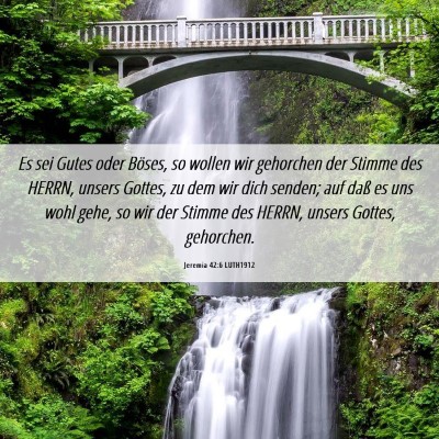 Picture 06 - Jeremia 42:6 LUTH1912 - Es sei Gutes oder Böses, so wollen wir gehorchen - Bible Verse Picture