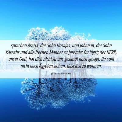 Picture 06 - Jeremia 43:2 LUTH1912 - sprachen Asarja, der Sohn Hosajas, und Johanan, - Bible Verse Picture