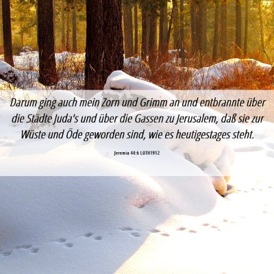 Picture 06 - Jeremia 44:6 LUTH1912 - Darum ging auch mein Zorn und Grimm an und - Bible Verse Picture