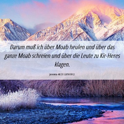 Picture 06 - Jeremia 48:31 LUTH1912 - Darum muß ich über Moab heulen und über das - Bible Verse Picture