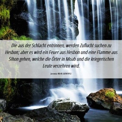Picture 06 - Jeremia 48:45 LUTH1912 - Die aus der Schlacht entrinnen, werden Zuflucht - Bible Verse Picture