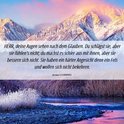Picture 06 - Jeremia 5:3 LUTH1912 - HERR, deine Augen sehen nach dem Glauben. Du - Bible Verse Picture