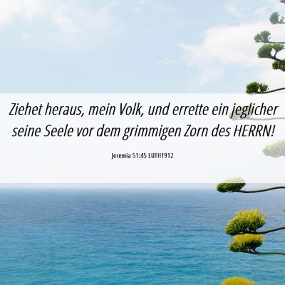 Picture 06 - Jeremia 51:45 LUTH1912 - Ziehet heraus, mein Volk, und errette ein - Bible Verse Picture