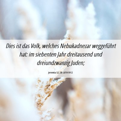 Picture 06 - Jeremia 52:28 LUTH1912 - Dies ist das Volk, welches Nebukadnezar - Bible Verse Picture