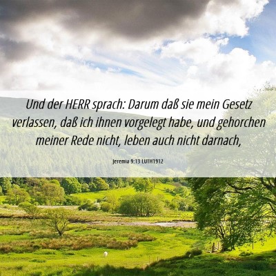 Picture 06 - Jeremia 9:13 LUTH1912 - Und der HERR sprach: Darum daß sie mein Gesetz - Bible Verse Picture