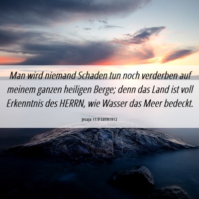 Picture 06 - Jesaja 11:9 LUTH1912 - Man wird niemand Schaden tun noch verderben auf - Bible Verse Picture