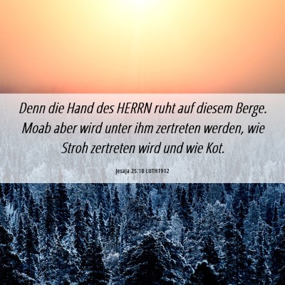 Picture 06 - Jesaja 25:10 LUTH1912 - Denn die Hand des HERRN ruht auf diesem Berge. - Bible Verse Picture