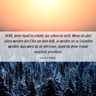 Picture 06 - Jesaja 26:11 LUTH1912 - HERR, deine Hand ist erhöht; das sehen sie - Bible Verse Picture