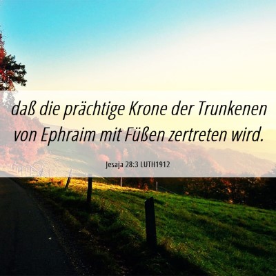 Picture 06 - Jesaja 28:3 LUTH1912 - daß die prächtige Krone der Trunkenen von - Bible Verse Picture