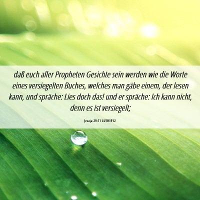 Picture 06 - Jesaja 29:11 LUTH1912 - daß euch aller Propheten Gesichte sein werden - Bible Verse Picture