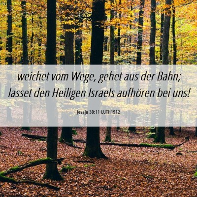 Picture 06 - Jesaja 30:11 LUTH1912 - weichet vom Wege, gehet aus der Bahn; lasset den - Bible Verse Picture